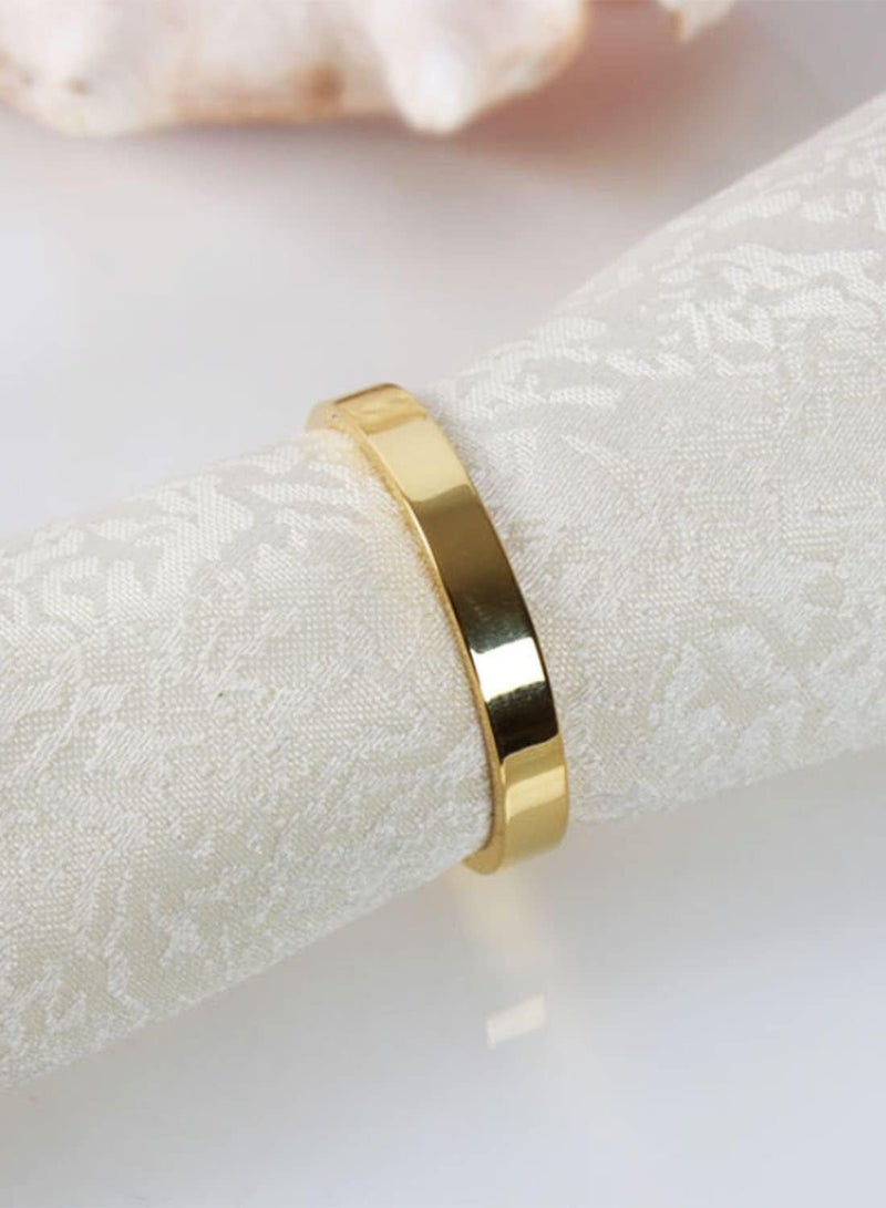 GROWSTEADY Set of 12 Gold Napkin Rings Metal Holders Semicircle Serviette Buckles  - Image 3
