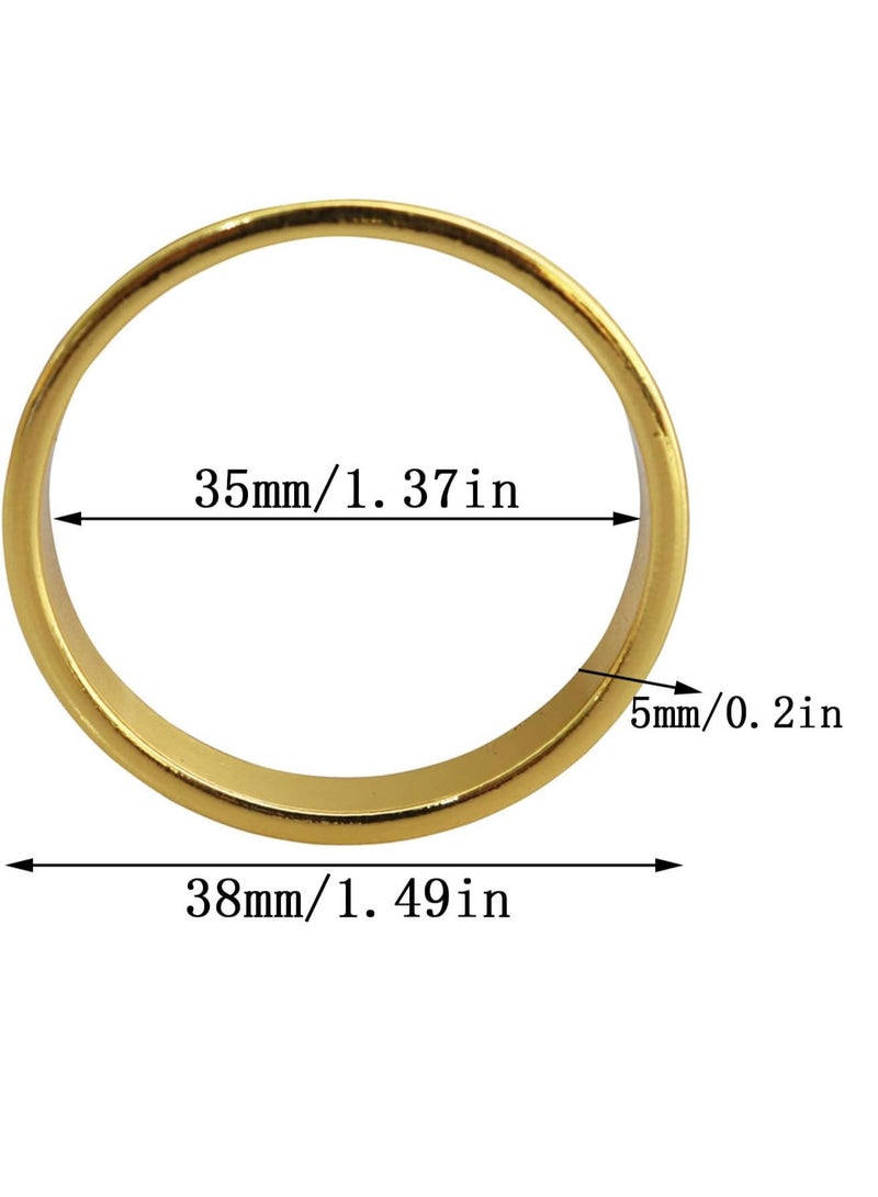 GROWSTEADY Set of 12 Gold Napkin Rings Metal Holders Semicircle Serviette Buckles  - Image 5