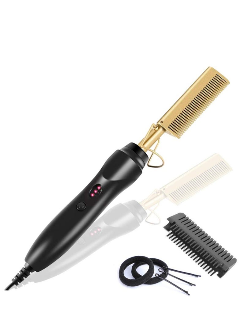 ELTRAZONE 2 in 1 Hot Comb Straightener Electric Hair Straightener Hair Curler Wet Dry Use Hair Flat Irons Hot Heating Comb For Hair  - Image 1