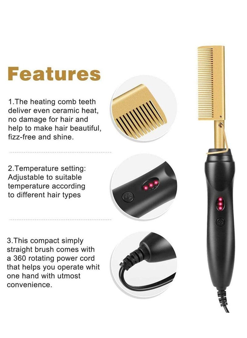 ELTRAZONE 2 in 1 Hot Comb Straightener Electric Hair Straightener Hair Curler Wet Dry Use Hair Flat Irons Hot Heating Comb For Hair  - Image 4