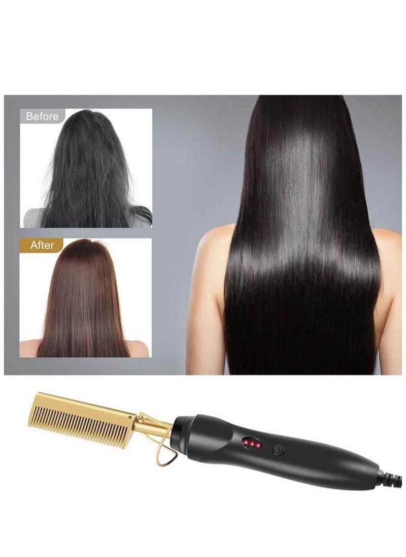ELTRAZONE 2 in 1 Hot Comb Straightener Electric Hair Straightener Hair Curler Wet Dry Use Hair Flat Irons Hot Heating Comb For Hair  - Image 2