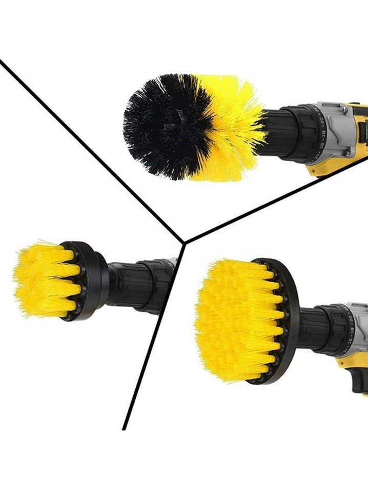 3-Pc Drill Brush Set Power Scrubber – 2 & 4 Round, 3.5 Cone Shape – Ensures scratch-free Cleaning – Durable Synthetic Fiber - Great for Tubs, Shower Pans, Floor Tiles, Sinks, Glass Stove Tops - Image 2