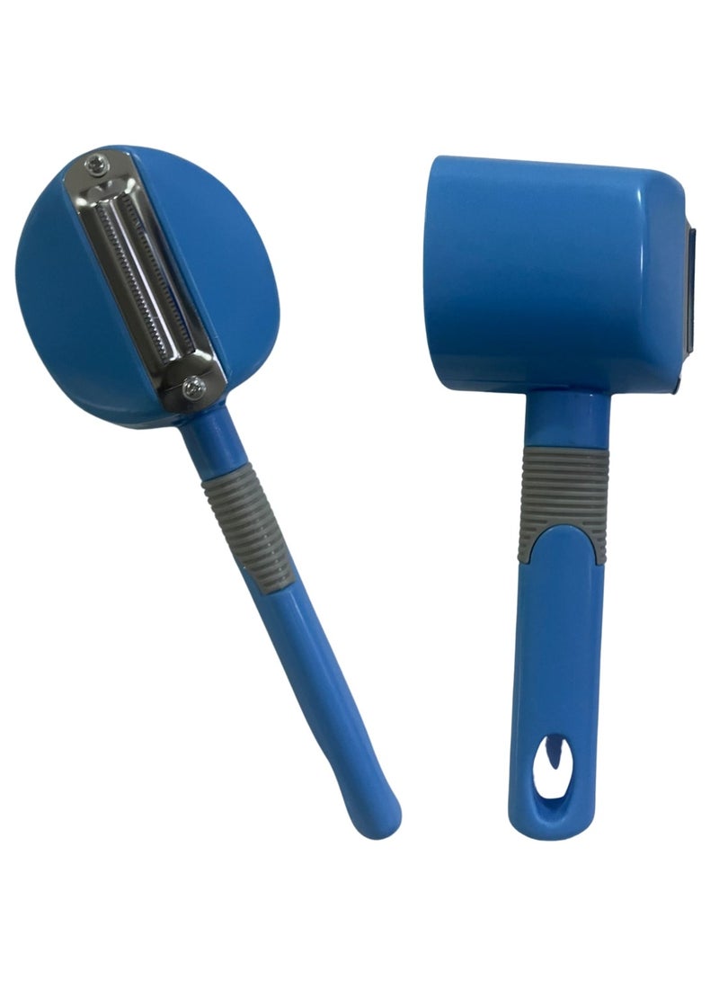 Faumsut Vegetable peeler with storage box, potato peelers for kitchen, stainless steel multifunctional peeler for veggie, fruit, potato, carrot, apple (blue) - Design may vary. - Image 2