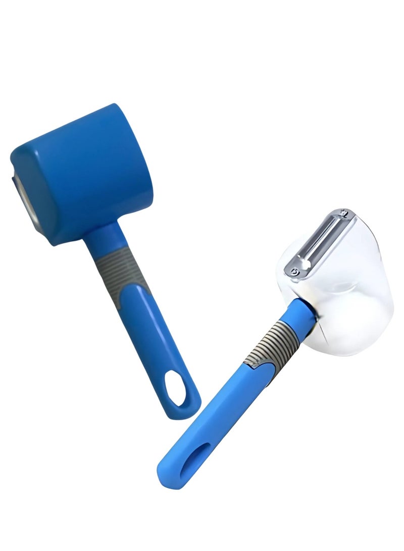 Faumsut Vegetable peeler with storage box, potato peelers for kitchen, stainless steel multifunctional peeler for veggie, fruit, potato, carrot, apple (blue) - Design may vary. - Image 3