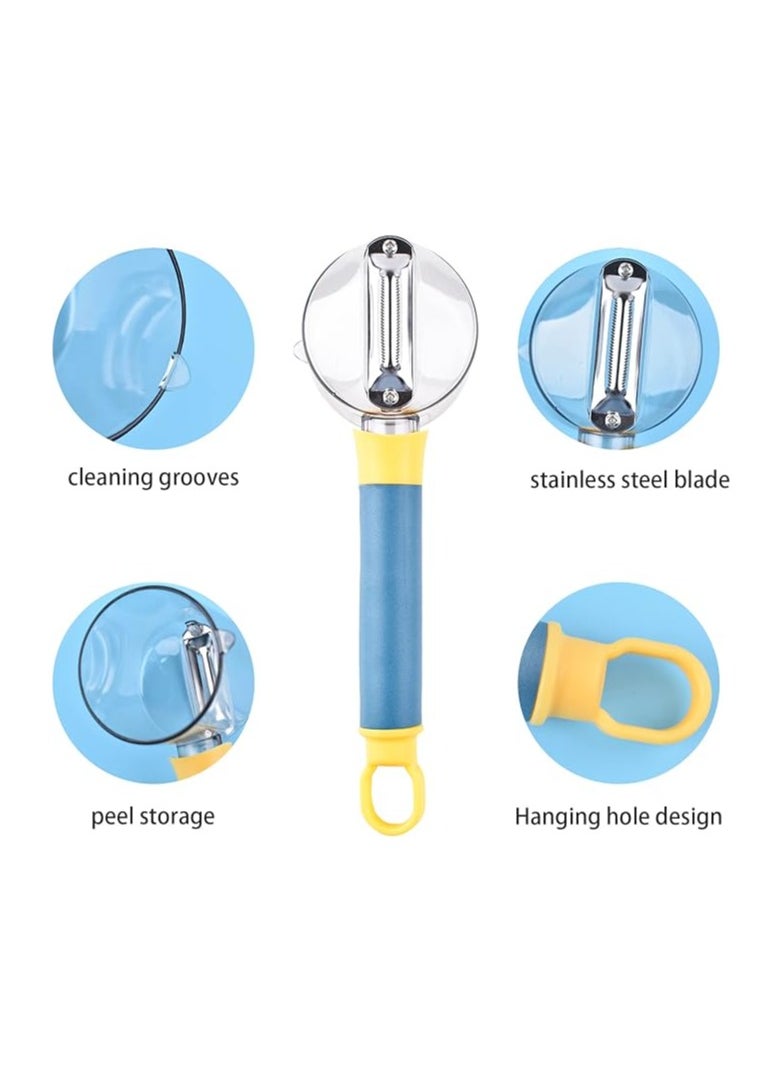 Generic - Faumsut Vegetable peeler with storage box, potato peelers for kitchen, stainless steel multifunctional peeler for veggie, fruit, potato, carrot, apple (blue) - Design may vary. - Image 1