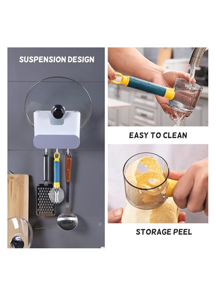 Generic - Faumsut Vegetable peeler with storage box, potato peelers for kitchen, stainless steel multifunctional peeler for veggie, fruit, potato, carrot, apple (blue) - Design may vary. - Image 1