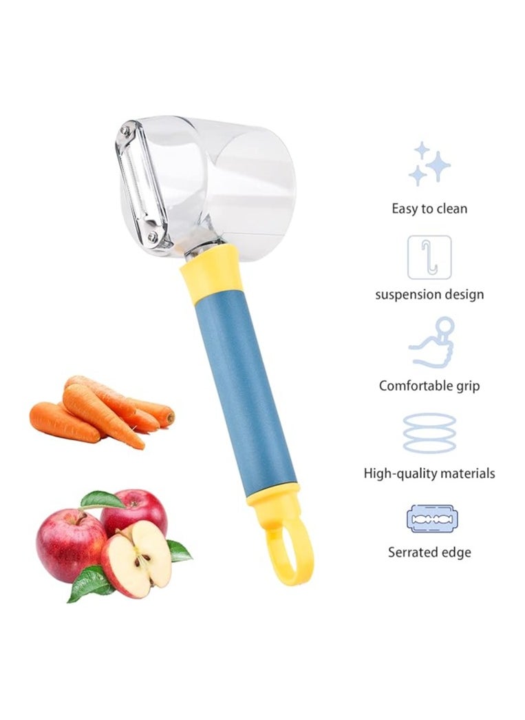 Generic - Faumsut Vegetable peeler with storage box, potato peelers for kitchen, stainless steel multifunctional peeler for veggie, fruit, potato, carrot, apple (blue) - Design may vary. - Image 1