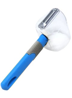 Faumsut Vegetable peeler with storage box, potato peelers for kitchen, stainless steel multifunctional peeler for veggie, fruit, potato, carrot, apple (blue) - Design may vary.