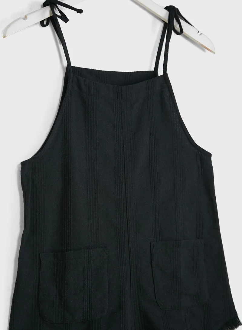 MANGO Kids Frayed Hem Playsuit
