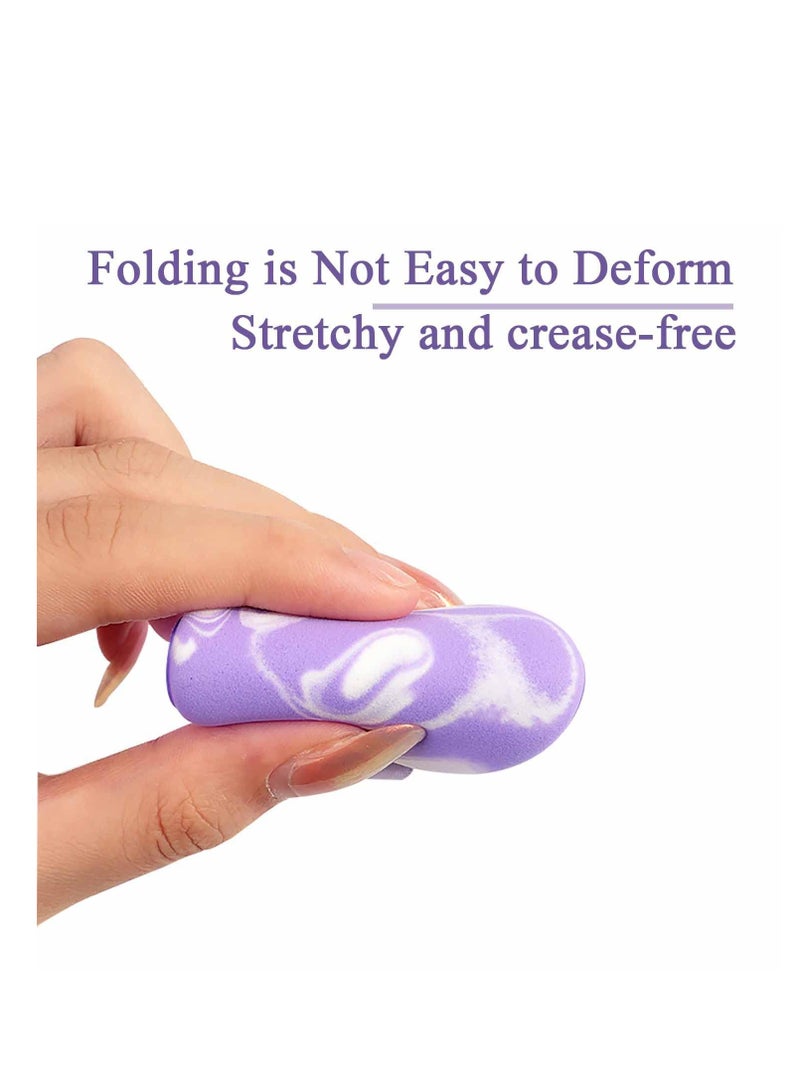 SYOSI 30 Pcs Powder Puff, Use for Dry and Wet, Purple Double Side Air Cushion Powder Puff, Soft Makeup Beauty Facial Smooth Powder Puff, Cosmetics Blush Applicators Sponges, 3 Shapes - Image 4