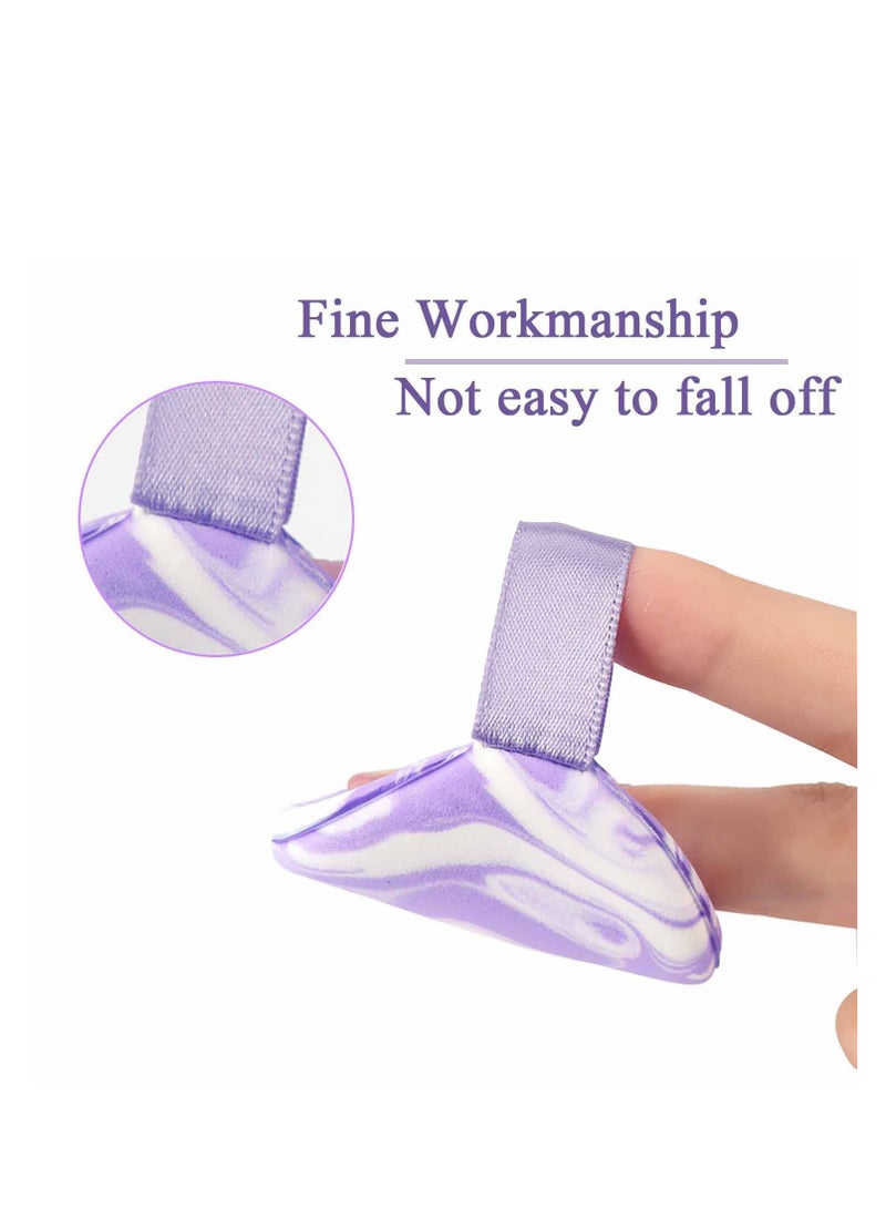 SYOSI 30 Pcs Powder Puff, Use for Dry and Wet, Purple Double Side Air Cushion Powder Puff, Soft Makeup Beauty Facial Smooth Powder Puff, Cosmetics Blush Applicators Sponges, 3 Shapes - Image 3