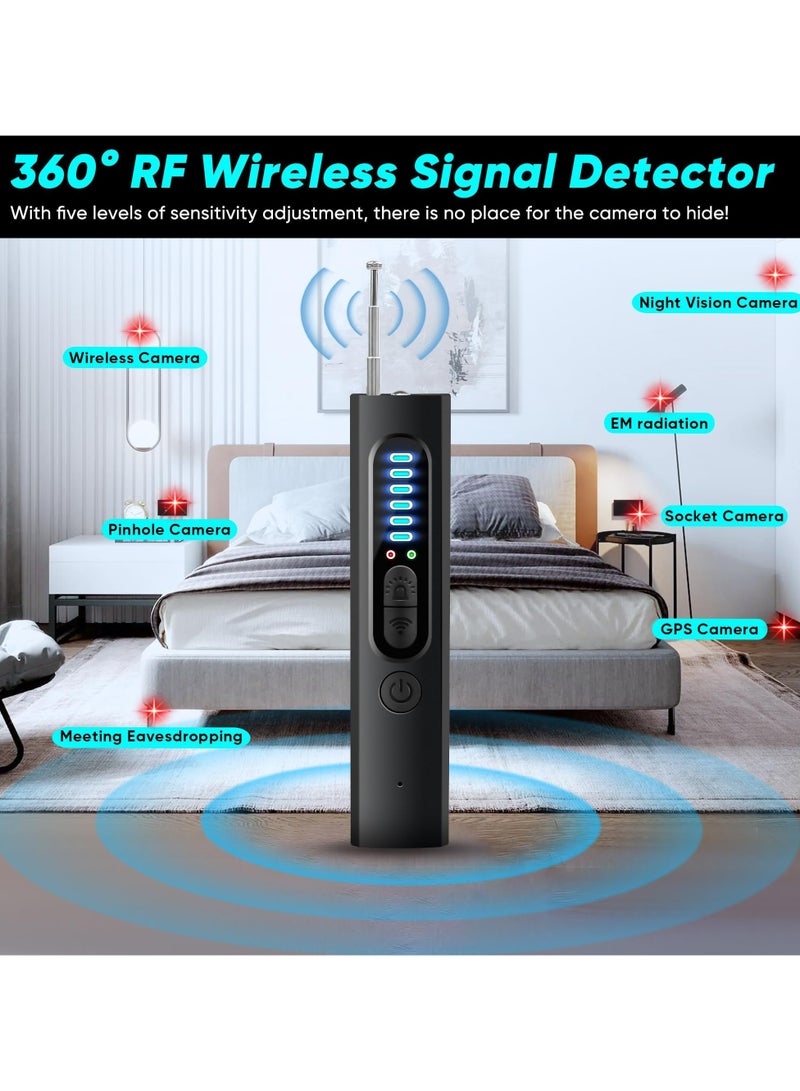 CMGTYYD Hidden Camera Detectors, Camera Detector, Bug and Hidden Camera Detector, Anti Spy RF Signal Scanner, Wireless Rechargeable for Home, Office, Travel, Hotel, 5 Levels Sensitivity  - Image 4