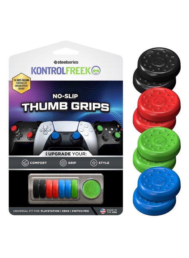 KontrolFreek KontrolFreek No-Slip Thumb Grips | Universal Edition for Nintendo Switch Pro, PlayStation 4 (PS4), PlayStation 5 (PS5), Xbox One & Xbox Series X Controller | 8-Pack | Blue/Green/Red/Black  - Image 1