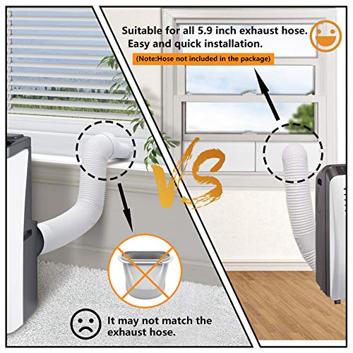 LBG Products Portable Air Conditioner Window Seal Plates Kit, Vertical AC Window Unit, Adjustable Seal AC Window Vent Kit for Exhaust Hose, Universal for Ducting with 5.9 inches Diameter - Image 3