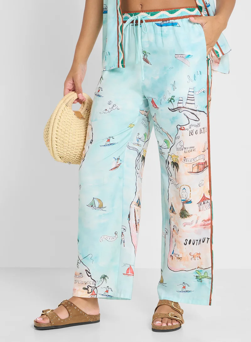 Ginger Printed Relaxed Fit Shirt & Pant Coord Set