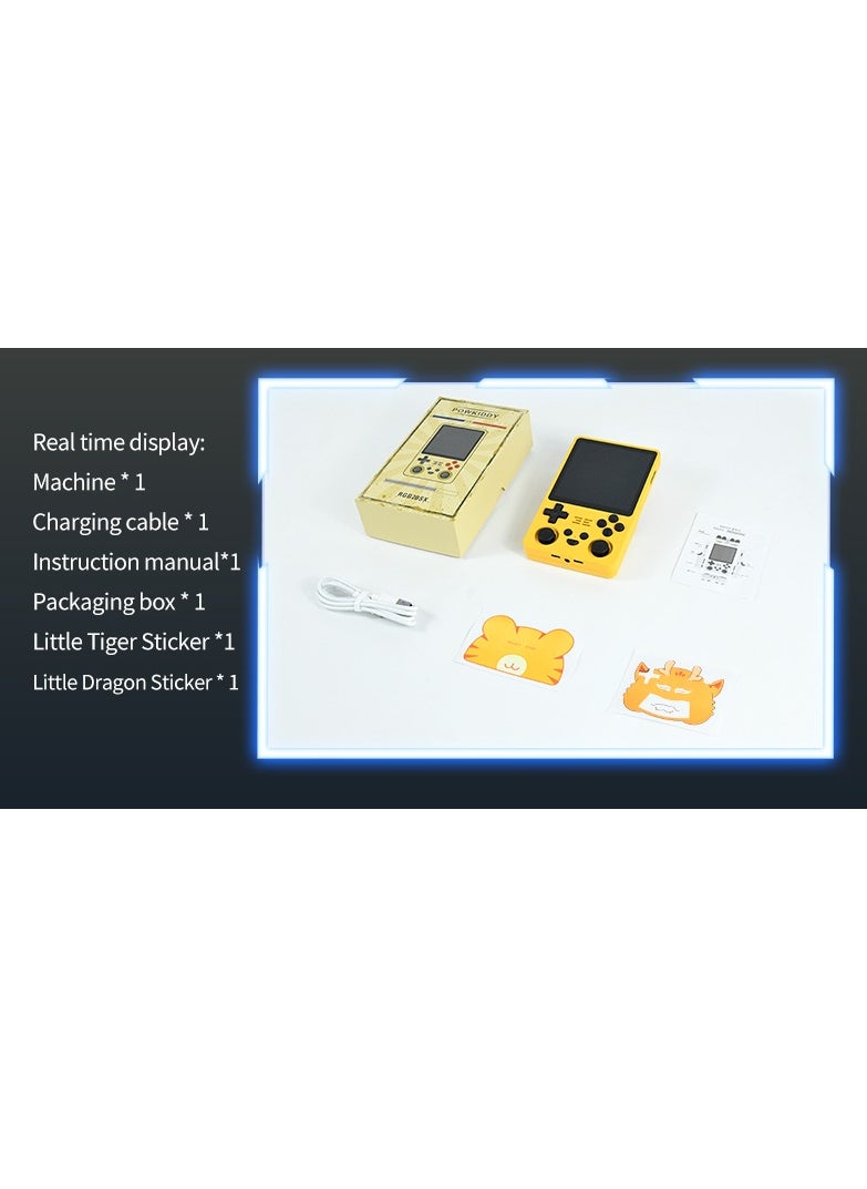 Powkiddy - RGB20SX Handheld Game Console with 10000 Gmaes, 4-Inch IPS Open Source Linux Retro Portable Gaming Console, 5000Mah Battery Handheld Emulator Gift for Kids Adults (Yellow, 128GB) - Image 1