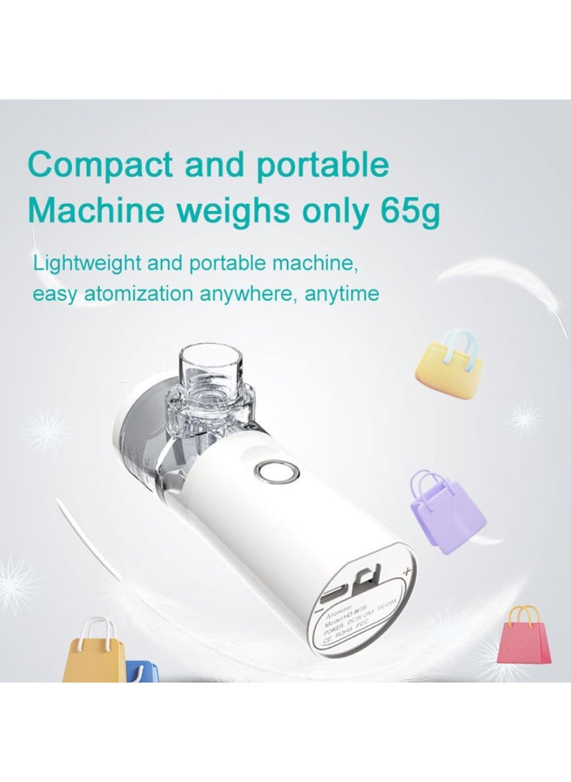 RUKYU - New Mini Nebulizer Machine for Adults & Kids, Upgrade Portable Nebuliser USB Rechargeable Handheld Nebuliser with 2 Mask, 2 Adjustable Atomization Steam Inhaler for Home, Reusable, Silent  and Ultrasonic Micro-grid Electronic Atomizer - Image 1
