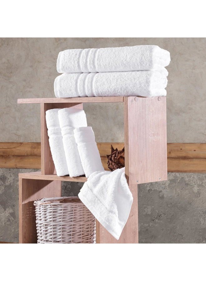 Hammam Linen White 6 Piece Bath Towels Set for Bathroom Original Turkish Cotton Soft, Absorbent and Premium 2 Bath Towels, 2 Hand Towels, 2 Washcloths - Image 5