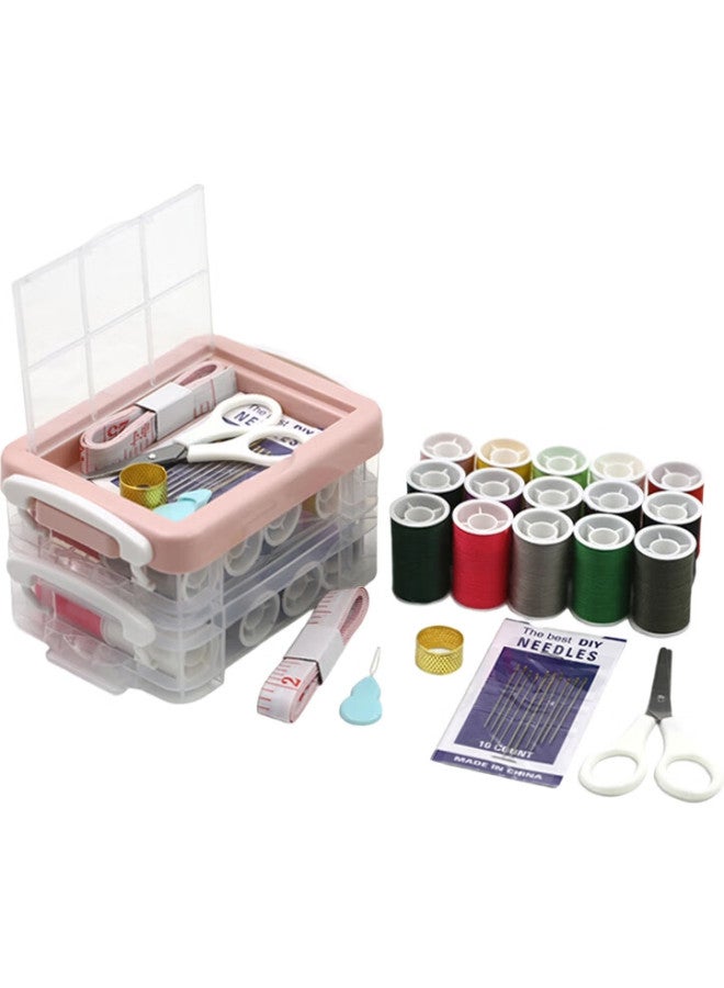JAJALIN Sewing Box Storage Organizer, Portable Multi-Purpose Sewing Kit For Home And Travel - Image 2