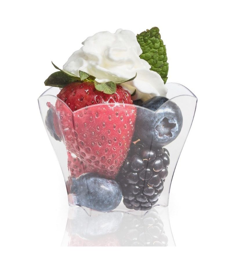 13pcs Transparent Floral PS Ice Cream Cups For Mousse Salad Party Wedding - Image 5
