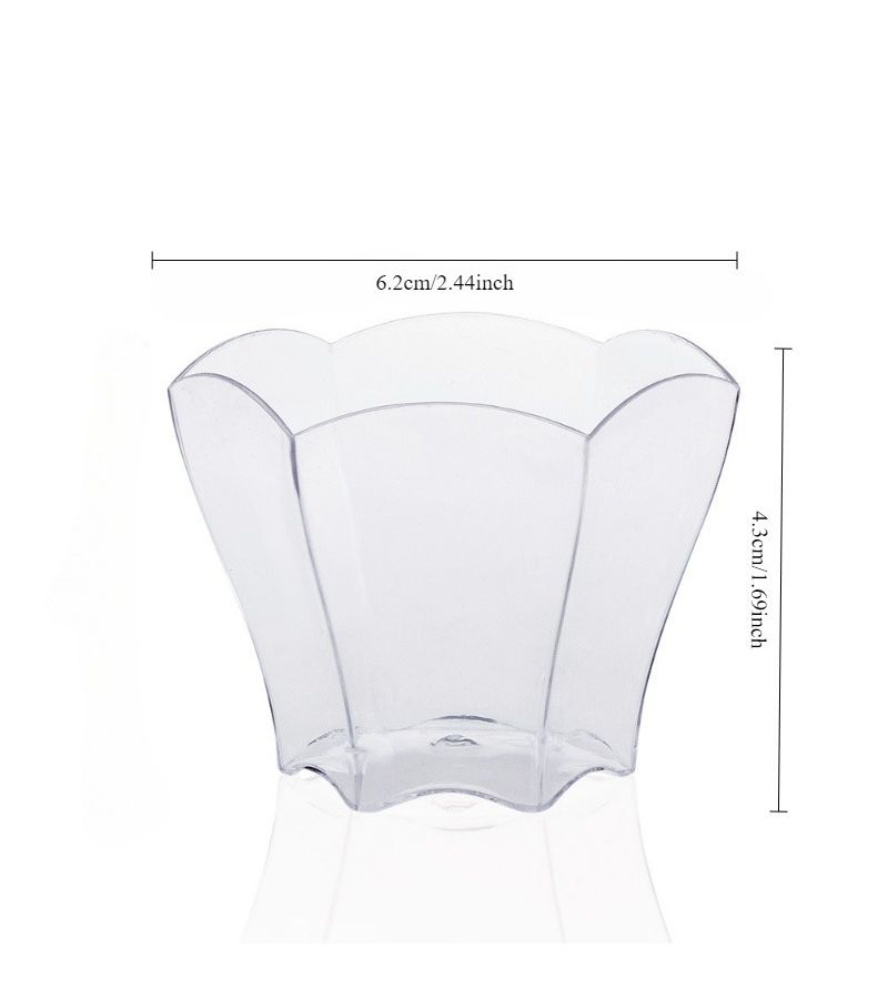 13pcs Transparent Floral PS Ice Cream Cups For Mousse Salad Party Wedding - Image 4