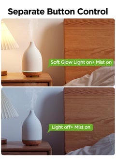 InnoGear Oil Diffuser 150Ml Ceramic Diffuser For Essential Oils Handcrafted Aromatherapy Diffuser Ultrasonic Cool Mist Humidifier With 2 Mist Modes Waterless Auto Off For Room Office White  - Image 4