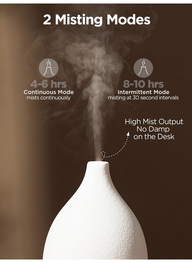 InnoGear - Oil Diffuser 150Ml Ceramic Diffuser For Essential Oils Handcrafted Aromatherapy Diffuser Ultrasonic Cool Mist Humidifier With 2 Mist Modes Waterless Auto Off For Room Office White - Image 1