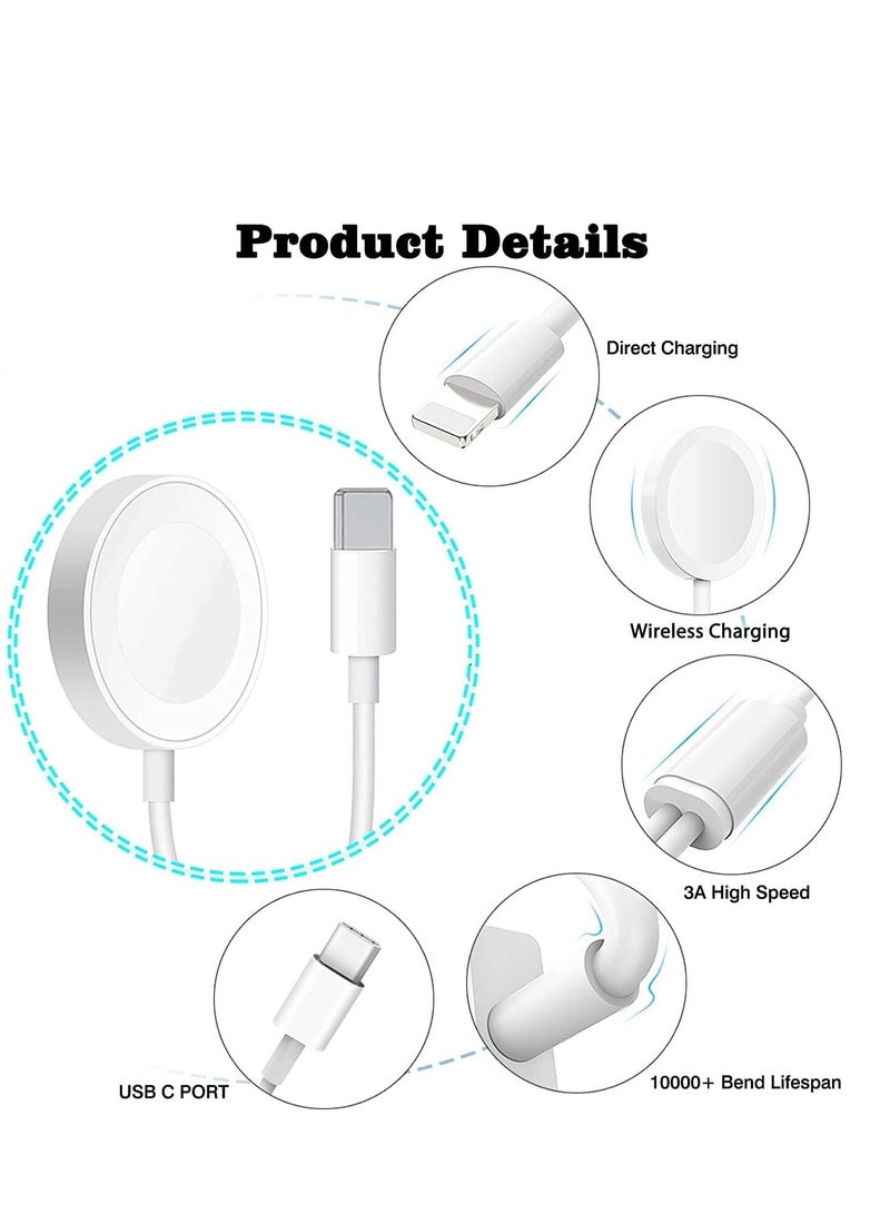 USB C Charger for Apple Watch, 20W PD Fast Wall Charger Power Adapter with 2-in-1 iWatch Magnetic Charging Cable Compatible with Apple Watch Series 8/7/6/SE/5/4/3/2, iPhone 14/13/12/11/Pro/Max/Xs/XR/8  - Image 4