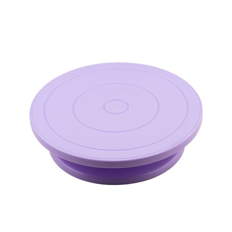 Cake Decorating Turntable With Anti-Slip Strip Plastic Rotating Cake Turntable Baking Tools Rotating Table - Image 1