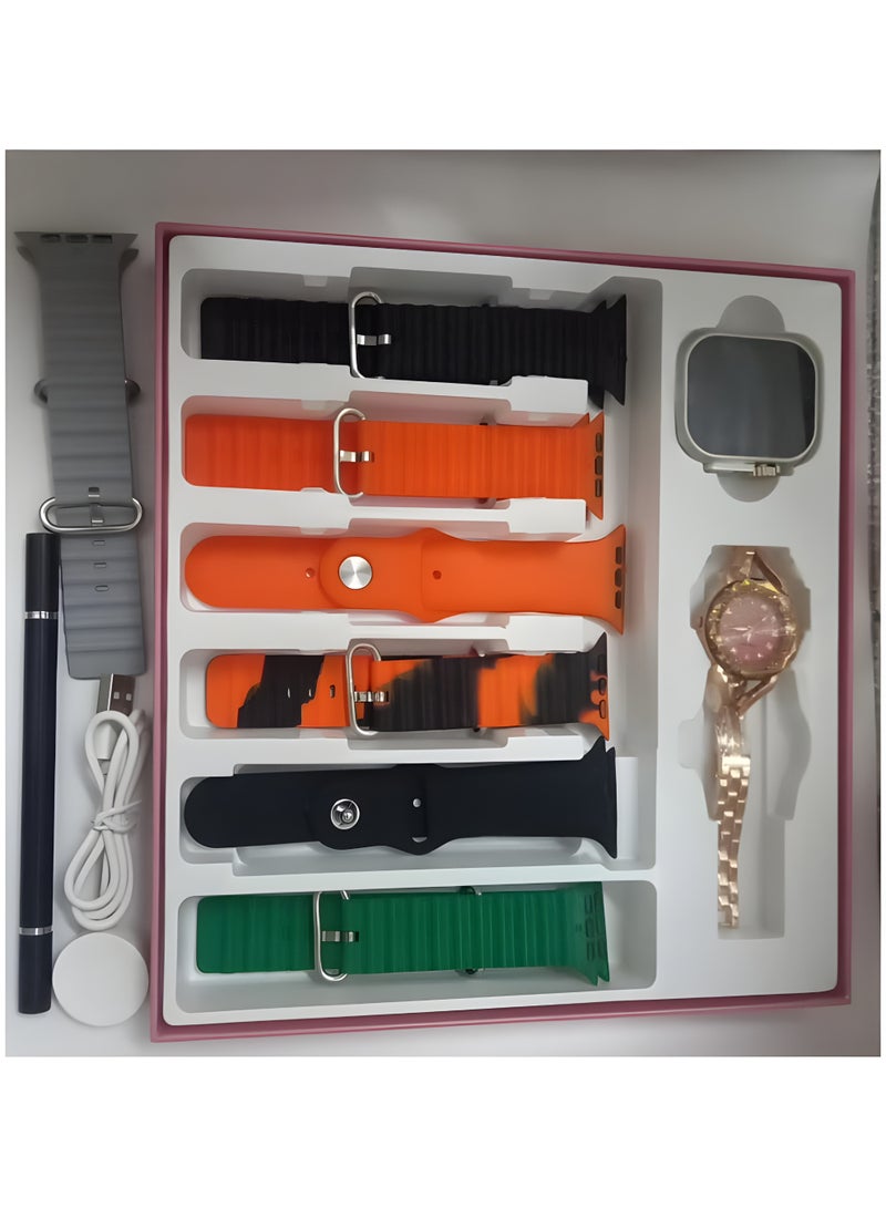 Tk Smart Family Watch Set TK600 – Men’s Smartwatch + Women’s Iron Watch with 8 Protective Bands - Image 5