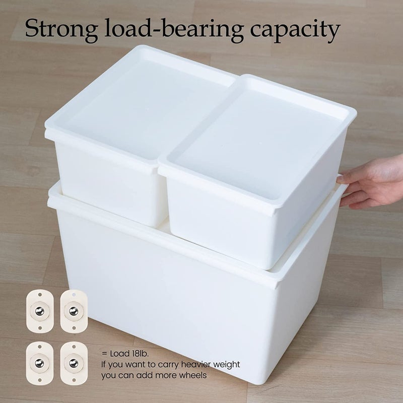NAIDEV Self Adhesive Mini Swivel Caster Wheels ball 360 Rotation Ball Casterstainless steel Transfers Pasted on The Bottom of Storage Box Small Furniture DIY Toys for Moving Easily pack of 8 8 - Image 2