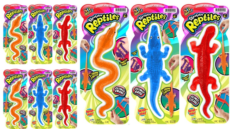 JARU Sticky Stretchy Reptile Toys 6 Pack Sticky Gecko Snake Alligator Toy Fun Stress Relief Toy Reptile Party Favors Birthday Goodie Bag Stuffers Classroom Prizes 4296s - Image 2