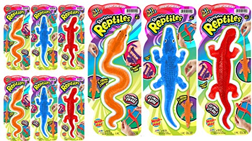 JARU Sticky Stretchy Reptile Toys 6 Pack Sticky Gecko Snake Alligator Toy Fun Stress Relief Toy Reptile Party Favors Birthday Goodie Bag Stuffers Classroom Prizes 4296s - Image 1