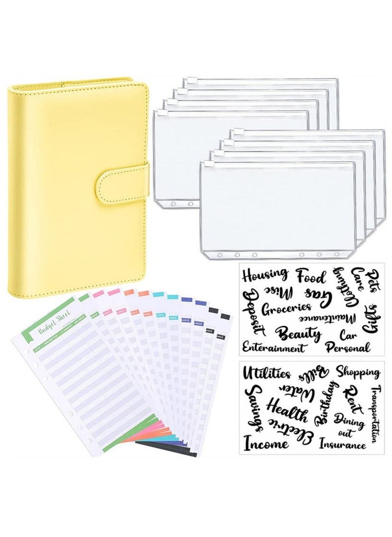 Generic A6 Loose-Leaf Folder Hand Account Book Macaron Notebook Leather PU6 Hole Loose-Leaf Book Cash Budget Book  - Image 1