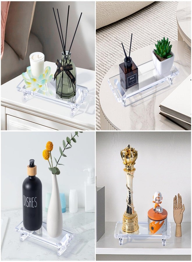 Chivalral Acrylic Bathroom Counter Tray: Water-Resistant Kitchen and Bathroom Tray Countertop Decor,Perfect for Soap Dish,Vanity,Plant,Candle Decor,and Riser Organizer-Small - Image 4