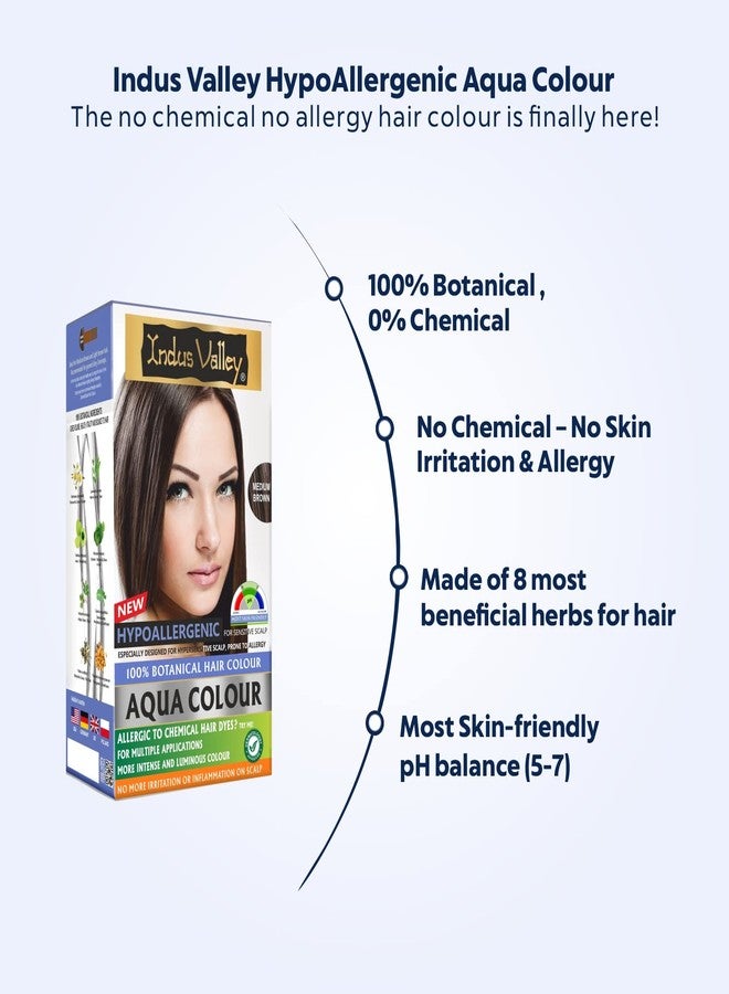 Indus Valley Aqua Hair Color Gray Coverage Hair Dye Allergy Free (Medium Brown),100% Organic Hair Dye for Grey Coverage, Natural Hair Color for Sensitive Skin, Safe & Non-Toxic - Image 2