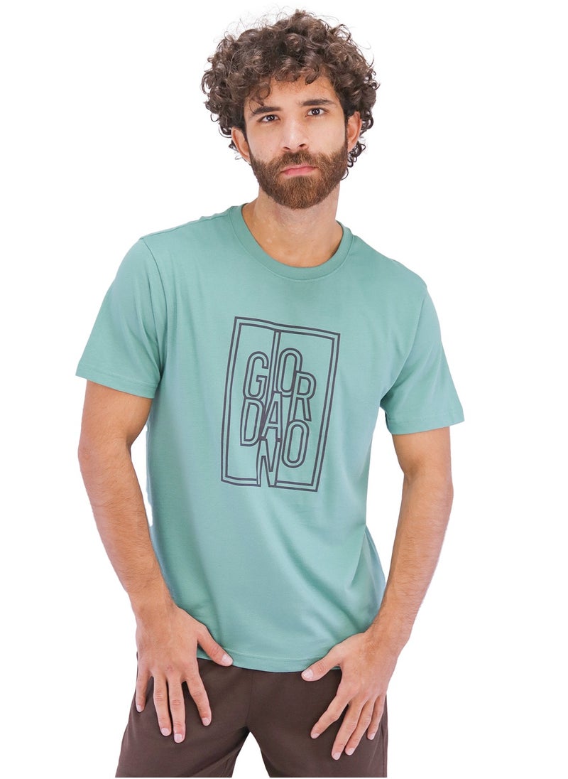 GIORDANO تي شيرت رجال بنمط مميز - أخضر  - Image 1