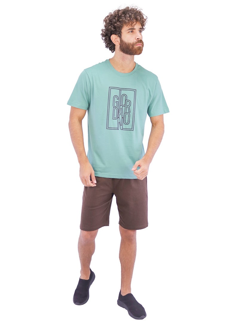 GIORDANO تي شيرت رجال بنمط مميز - أخضر  - Image 2