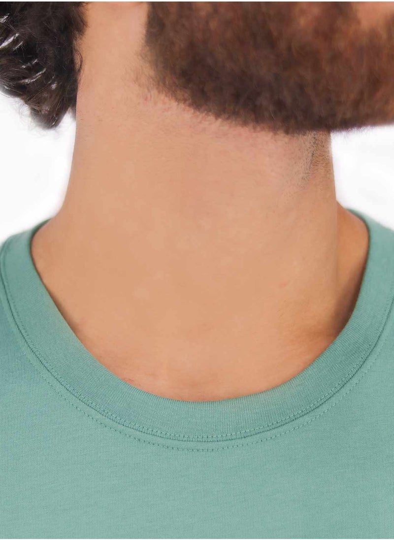 GIORDANO تي شيرت رجال بنمط مميز - أخضر  - Image 3