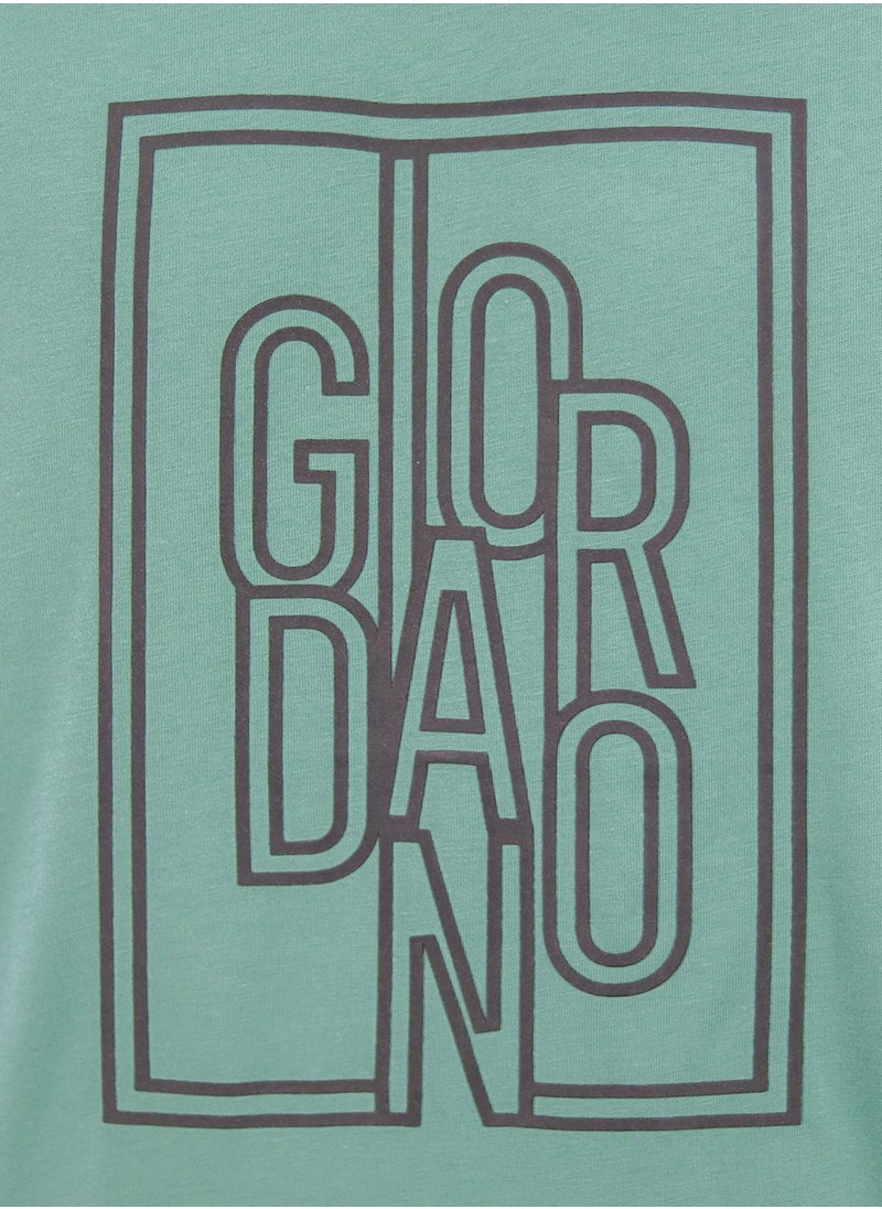 GIORDANO تي شيرت رجال بنمط مميز - أخضر  - Image 5
