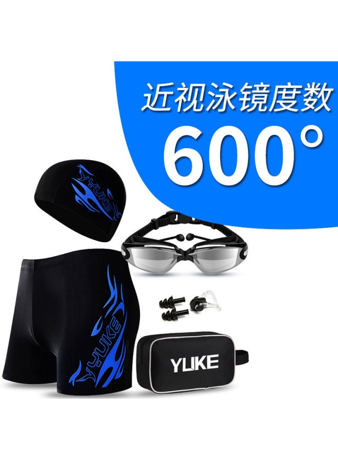 Men's Swim Trunks, Large Size, Men's Swimming Trunks, Men's Swimwear, Swimming Goggles, Swimming Cap Set, Swimming Equipment, Trendy Swim Trunks