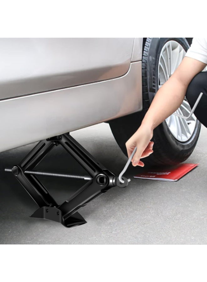 2 Ton Steel Scissor Jack & Wheel Wrench Kit - Durable Car & Truck Tyre Repair Tools for Daily Use - Image 2