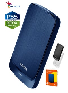 ADATA HV320 1TB External HDD Slim Hard Drive | Compatible with PS5 XBOX for Superfast Gaming Fast Data Transfer | Blue  - Image 1