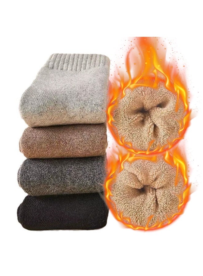 رات سو 4 زوج جوارب صوف للنساء جوارب شتوية دافئة جوارب حرارية صوف دافئ راحة غير رسمية جوارب شتوية جوارب شتوية مناسبة للدفء والراحة - Image 1