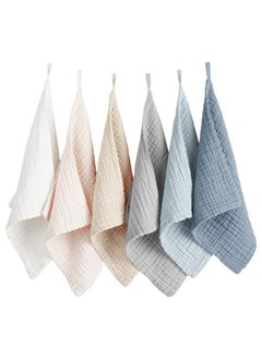 Konssy Konssy 6 Pack Face Cloths, Soft Wash Cloth for Washing Face, Cotton Face Towels for Sensitive Skin Women Facial Makeup Remover Reusable Absorbent Washcloths （11 x 11 Inch）  - Image 1