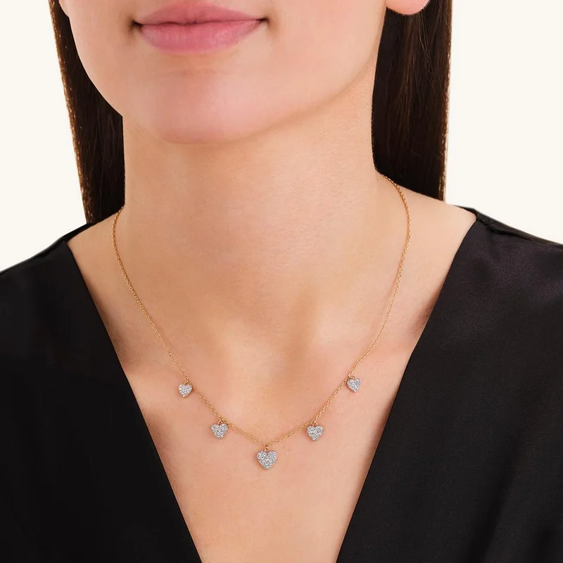 Rosefield  Rosefield Multi Hearts Necklace Gold - JNMHG-J1274 for Women | Best Price UAE