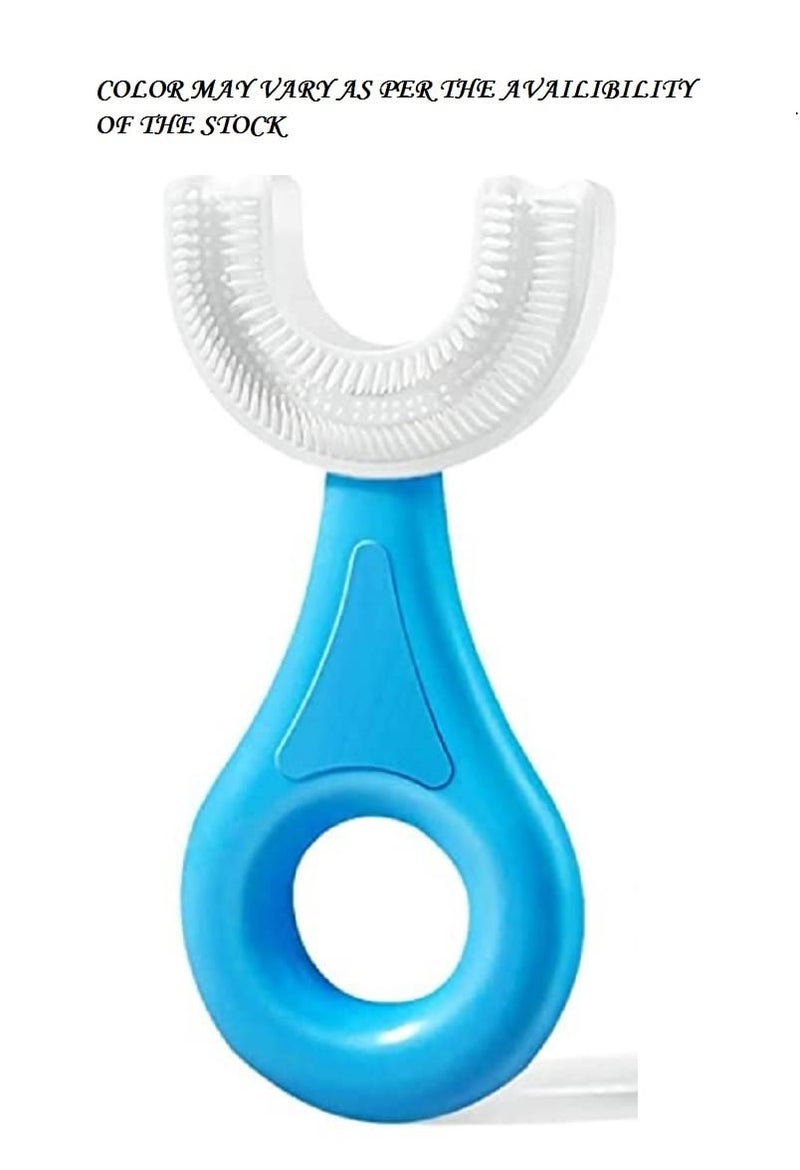 Wavva U-Shaped,Hand Powered For Kids 2-6 Years Kids Baby Infant Manual Toothbrush, Food Grade Ultra Soft Silicone Brush Head, Whole Mouth Cleaning Tool (U-Shaped Brush) - Image 2
