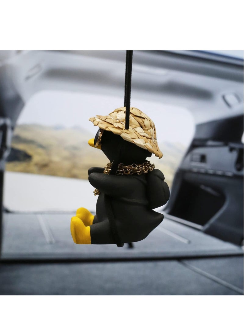 RATSAW Swinging Duck Car Hanging Ornament Cool Car Hanging Accessories for Rear View Mirror Cute Car Pendant Swinging Sunglasses Duck Hanging Swing  - Image 4