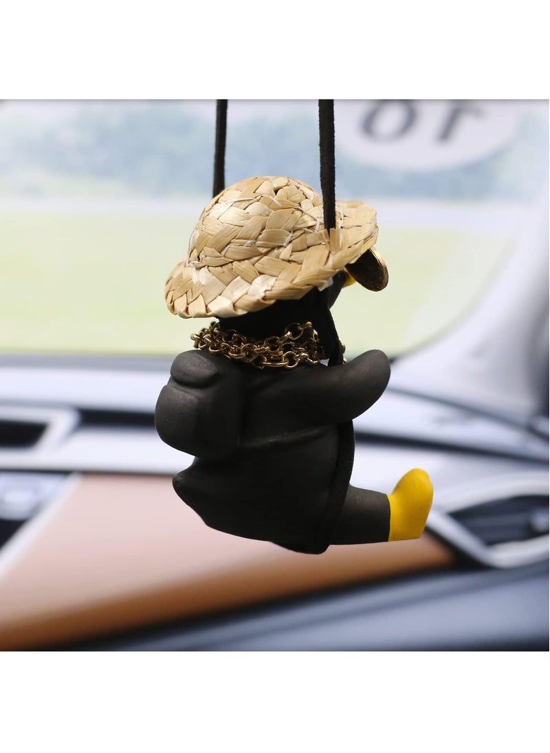 RATSAW Swinging Duck Car Hanging Ornament Cool Car Hanging Accessories for Rear View Mirror Cute Car Pendant Swinging Sunglasses Duck Hanging Swing  - Image 2