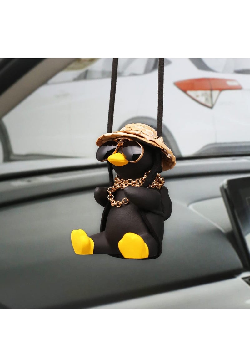 RATSAW Swinging Duck Car Hanging Ornament Cool Car Hanging Accessories for Rear View Mirror Cute Car Pendant Swinging Sunglasses Duck Hanging Swing  - Image 3